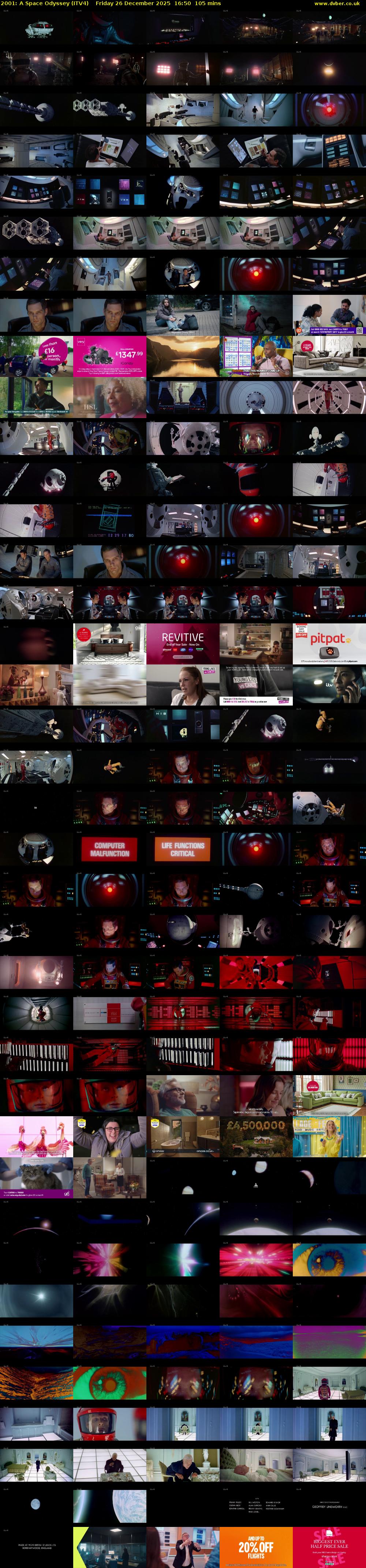 2001: A Space Odyssey (ITV4) Friday 26 December 2025 16:50 - 18:35