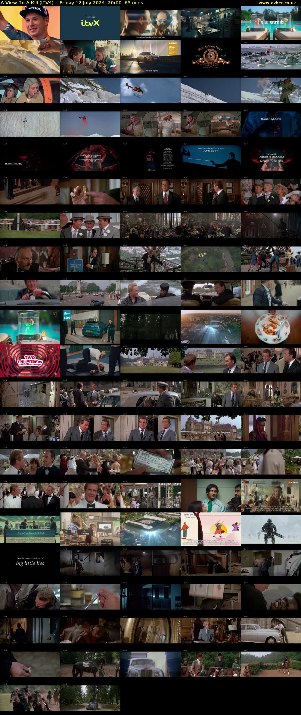 A View To A Kill (ITV4) Friday 12 July 2024 20:00 - 21:05