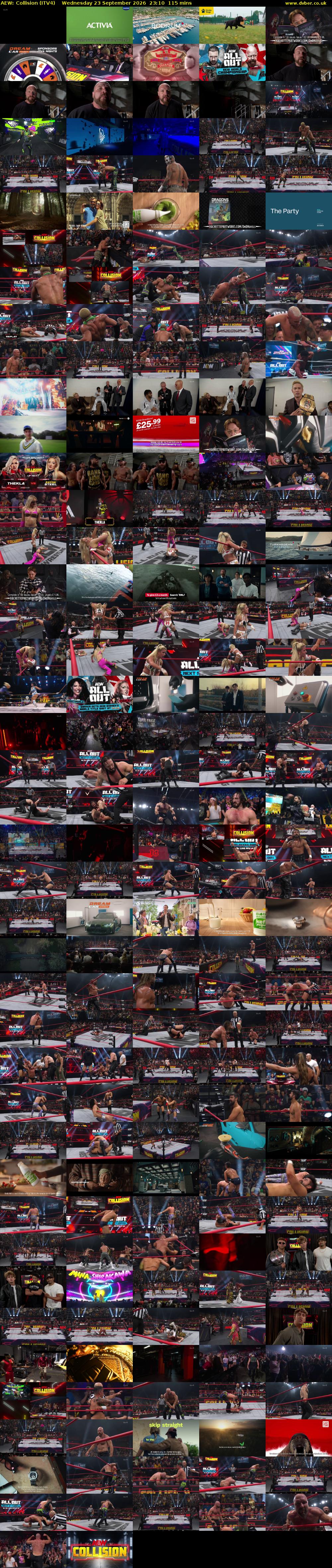AEW: Collision (ITV4) Wednesday 23 September 2026 23:10 - 01:05