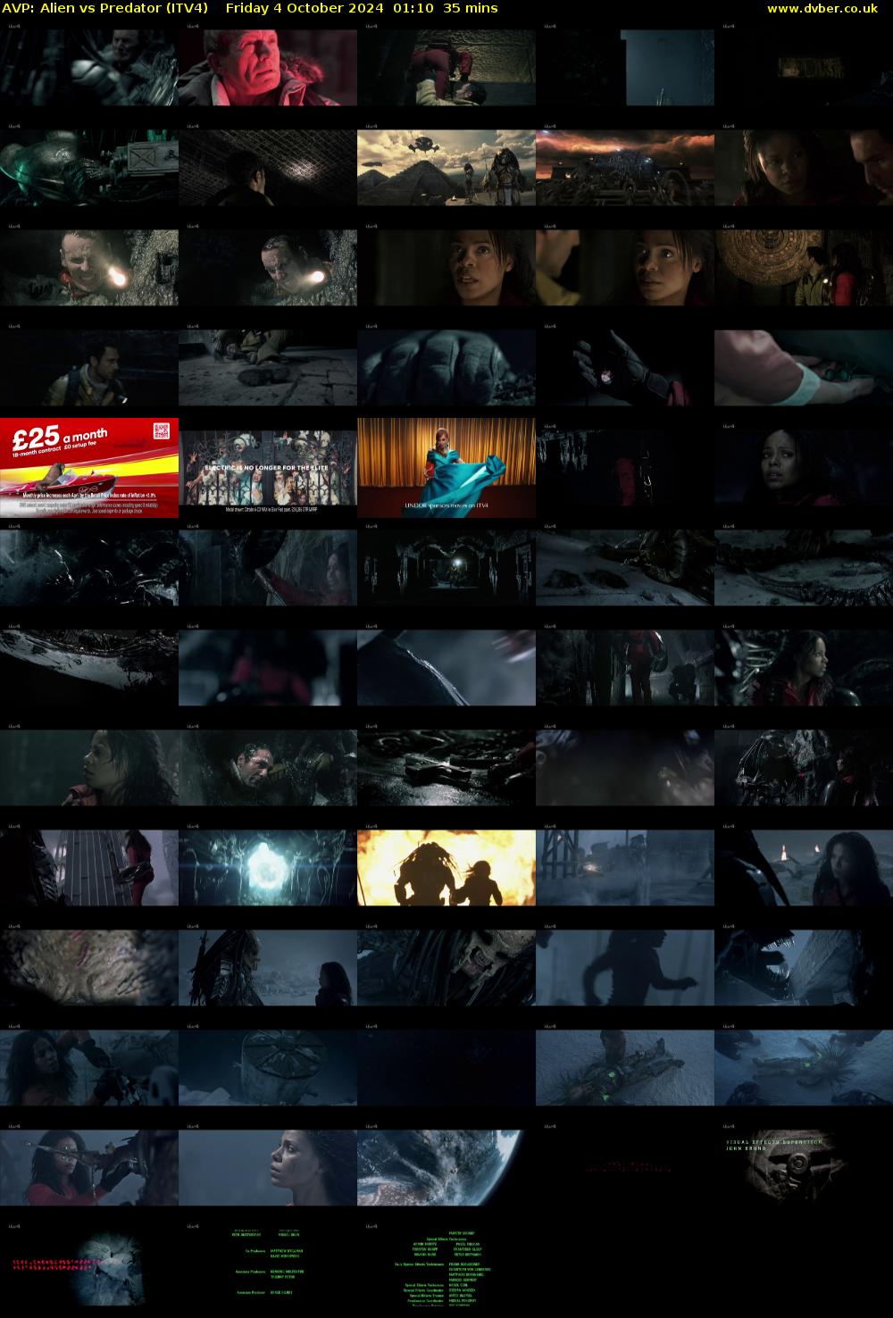 AVP: Alien vs Predator (ITV4) Friday 4 October 2024 01:10 - 01:45