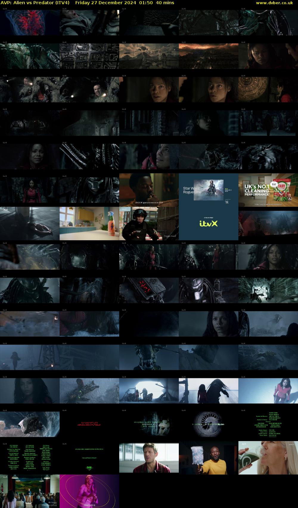 AVP: Alien vs Predator (ITV4) Friday 27 December 2024 01:50 - 02:30