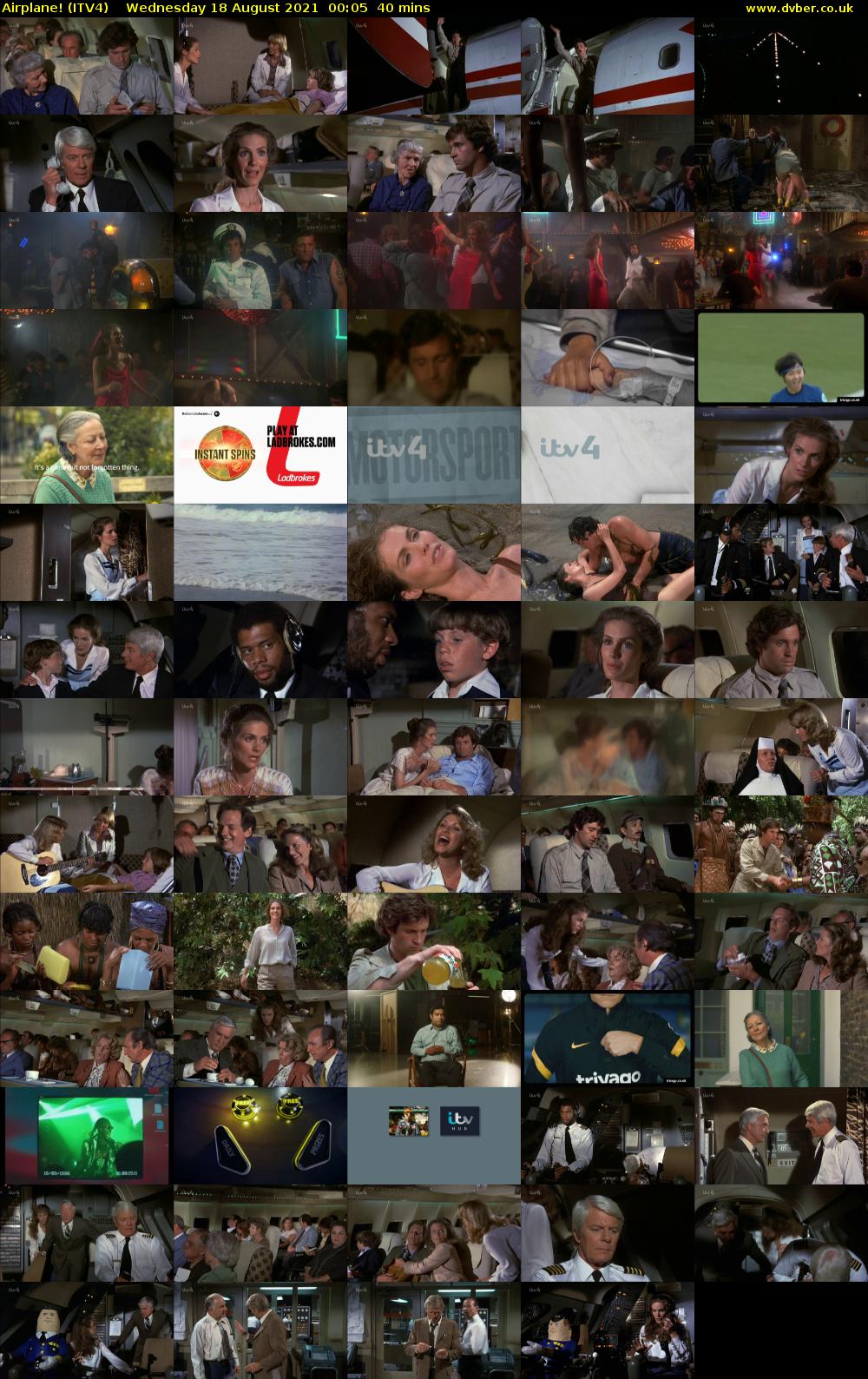 Airplane! (ITV4) Wednesday 18 August 2021 00:05 - 00:45