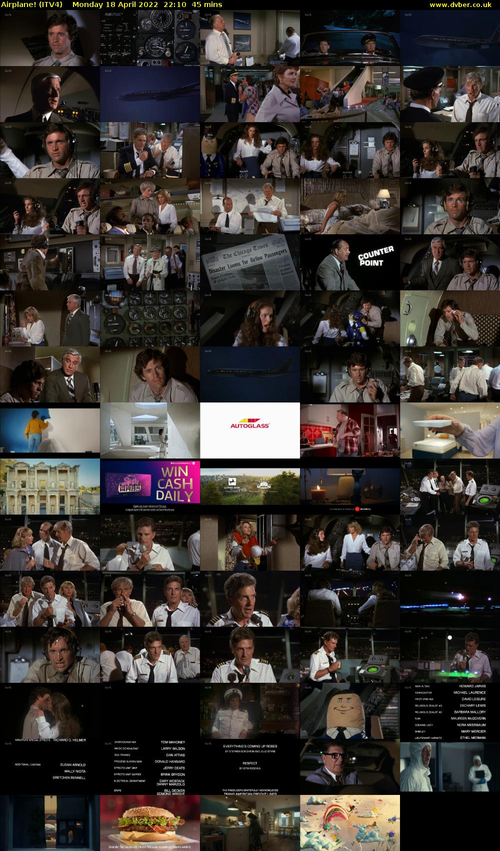 Airplane! (ITV4) Monday 18 April 2022 22:10 - 22:55