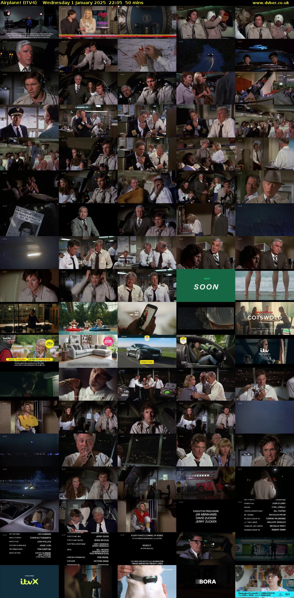 Airplane! (ITV4) Wednesday 1 January 2025 22:05 - 22:55