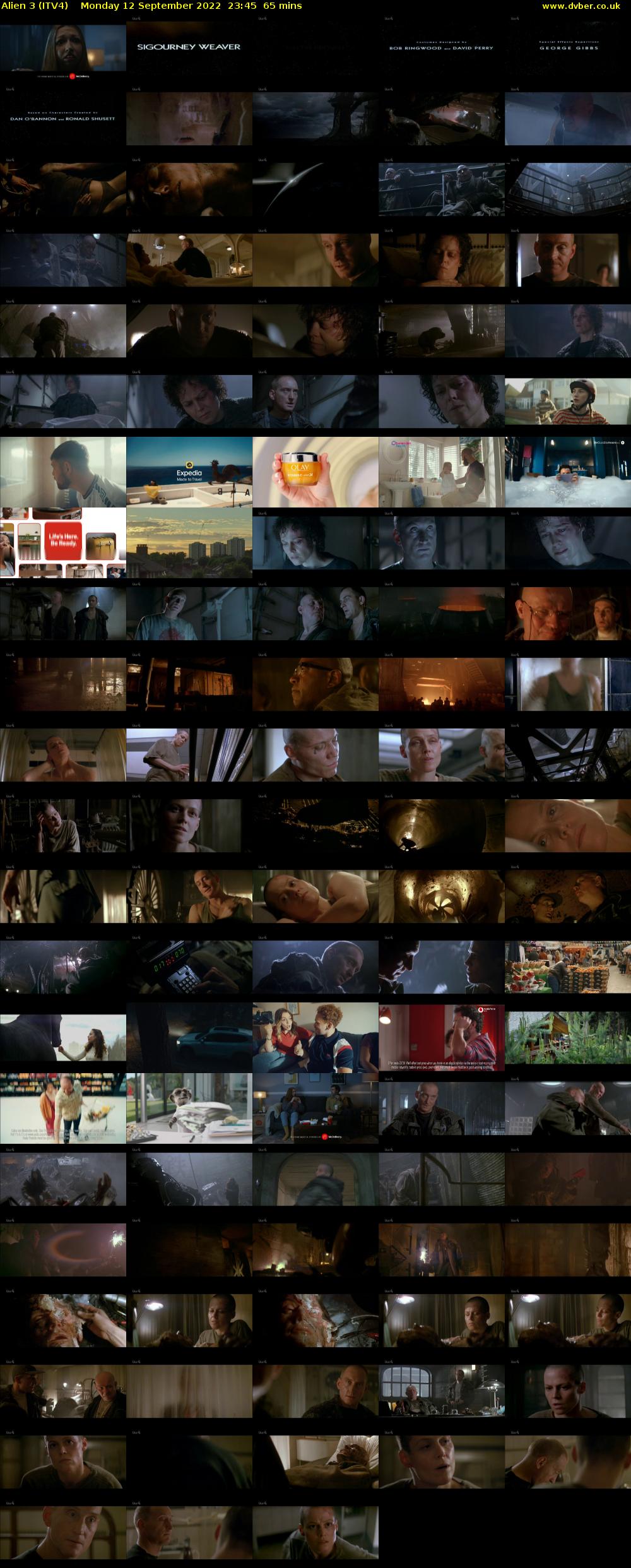 Alien 3 (ITV4) Monday 12 September 2022 23:45 - 00:50