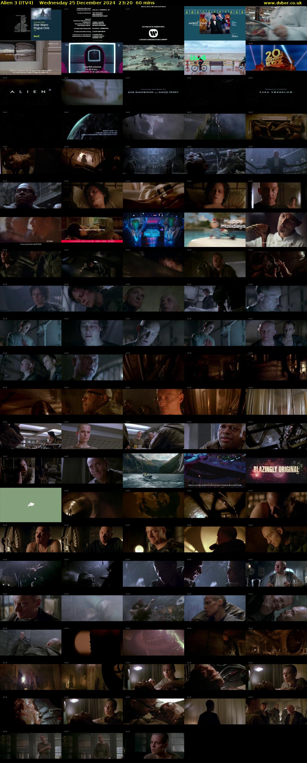 Alien 3 (ITV4) Wednesday 25 December 2024 23:20 - 00:20
