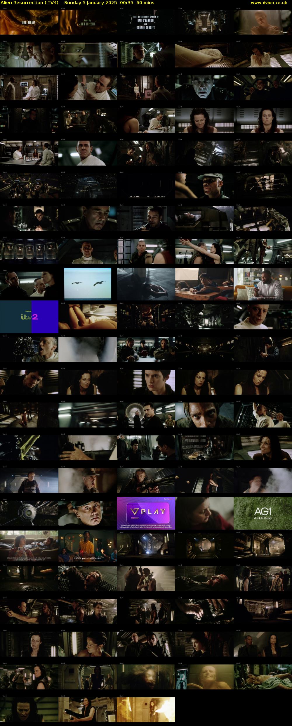 Alien Resurrection (ITV4) Sunday 5 January 2025 00:35 - 01:35