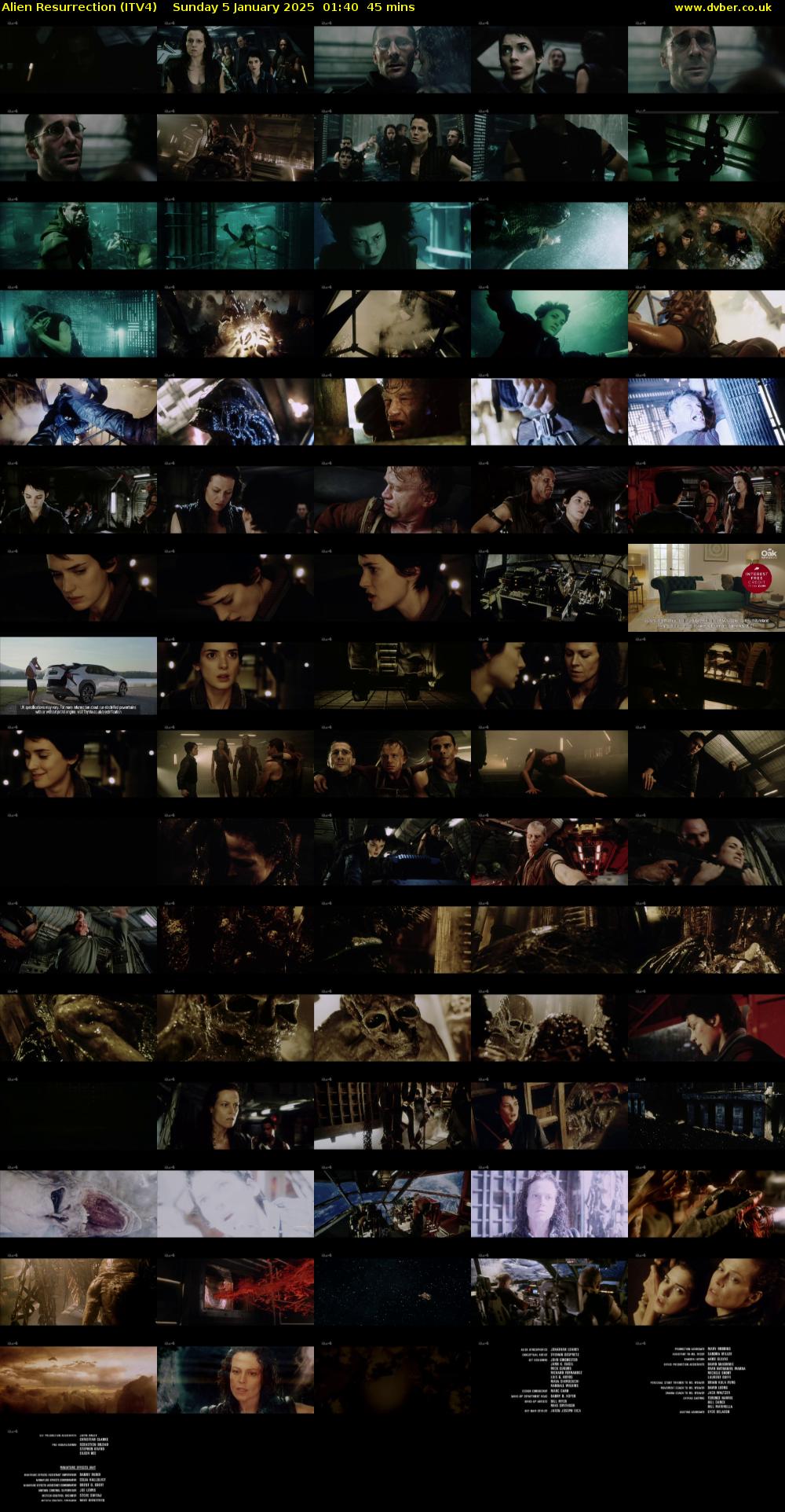 Alien Resurrection (ITV4) Sunday 5 January 2025 01:40 - 02:25