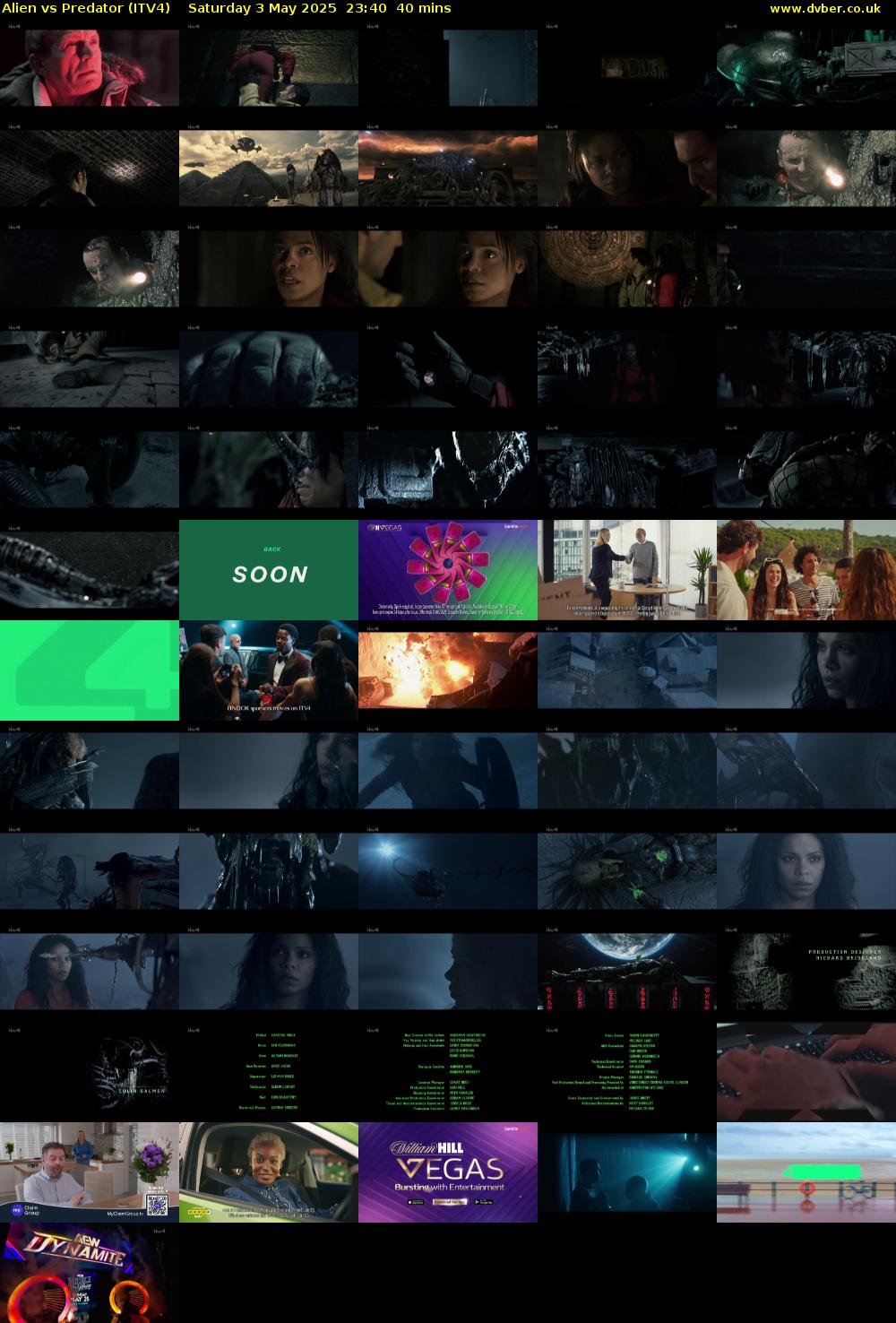 Alien vs Predator (ITV4) Saturday 3 May 2025 23:40 - 00:20