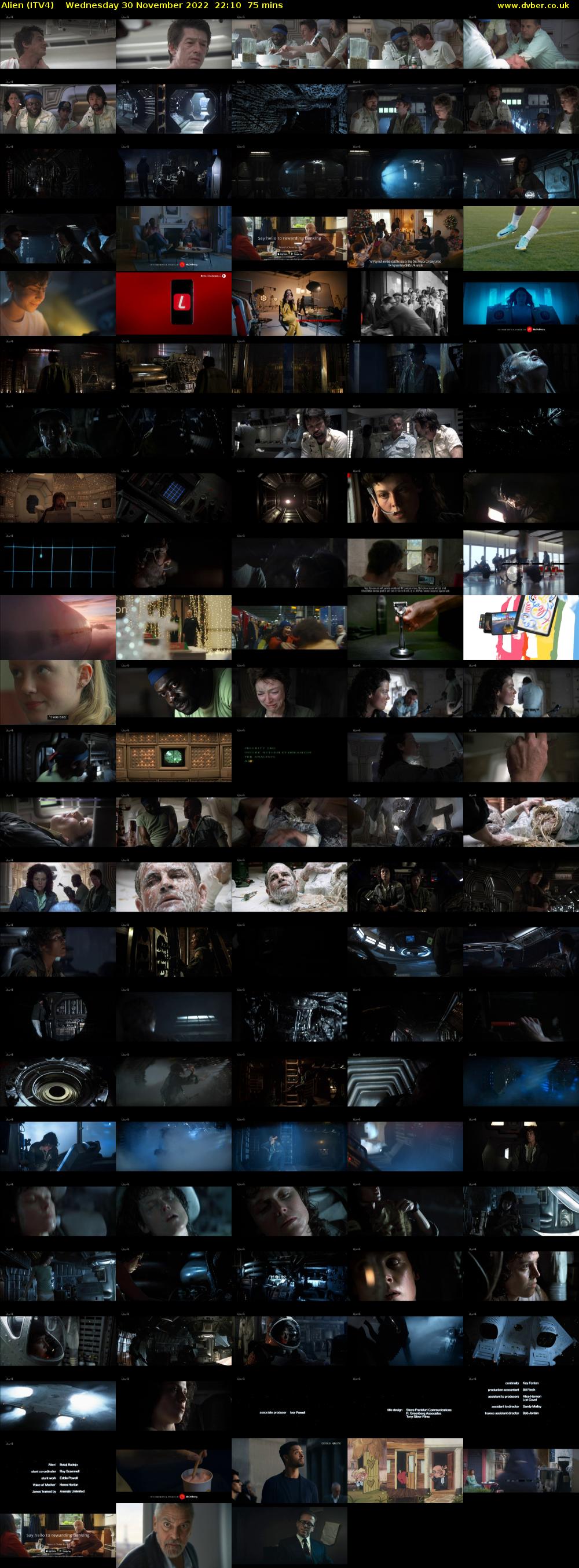 Alien (ITV4) Wednesday 30 November 2022 22:10 - 23:25