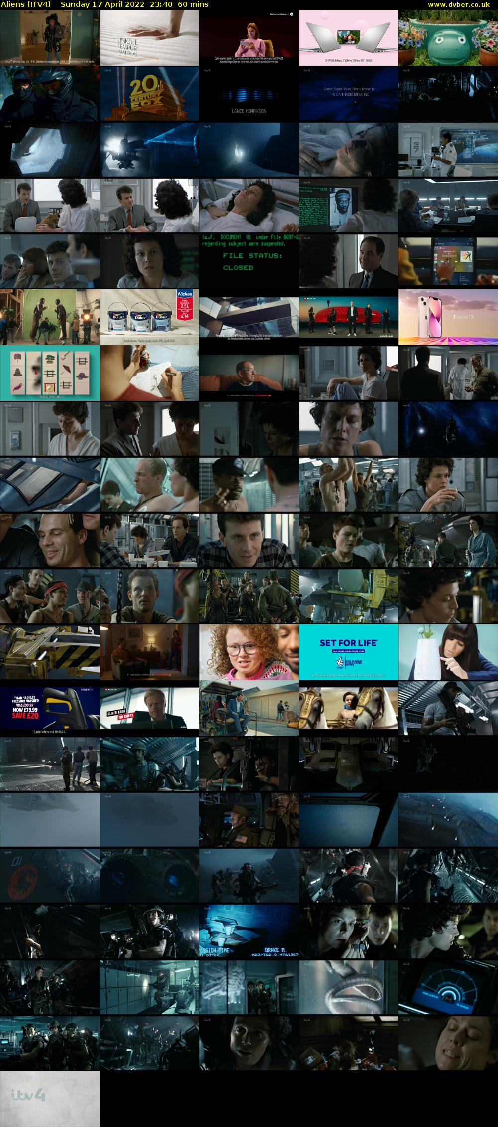 Aliens (ITV4) Sunday 17 April 2022 23:40 - 00:40