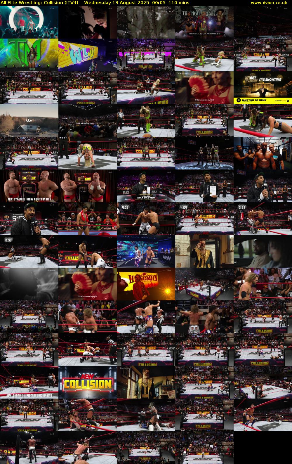 All Elite Wrestling: Collision (ITV4) Wednesday 13 August 2025 00:05 - 01:55