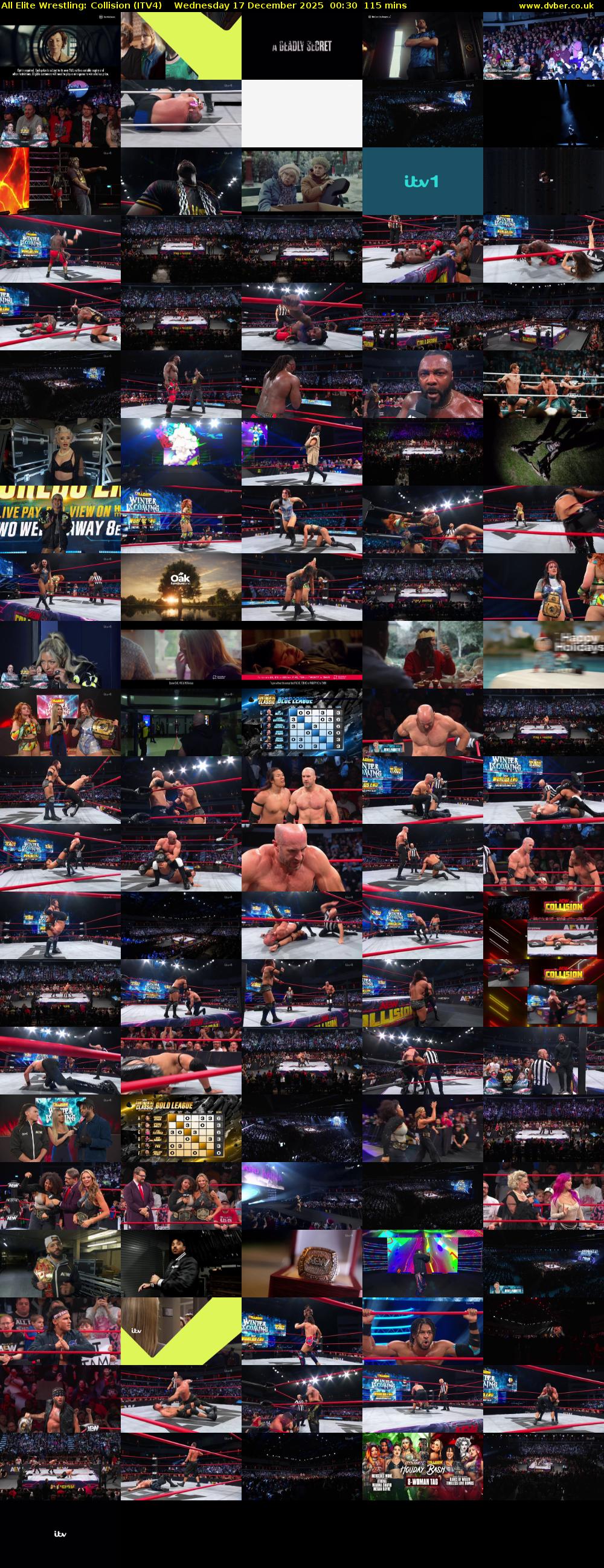 All Elite Wrestling: Collision (ITV4) Wednesday 17 December 2025 00:30 - 02:25