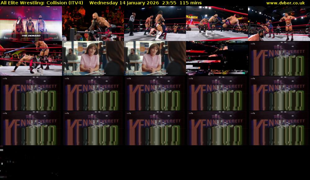 All Elite Wrestling: Collision (ITV4) Wednesday 14 January 2026 23:55 - 01:50