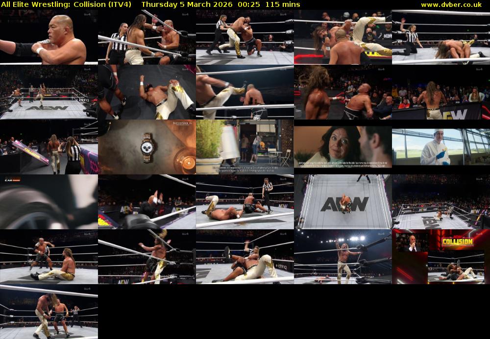All Elite Wrestling: Collision (ITV4) Thursday 5 March 2026 00:25 - 02:20