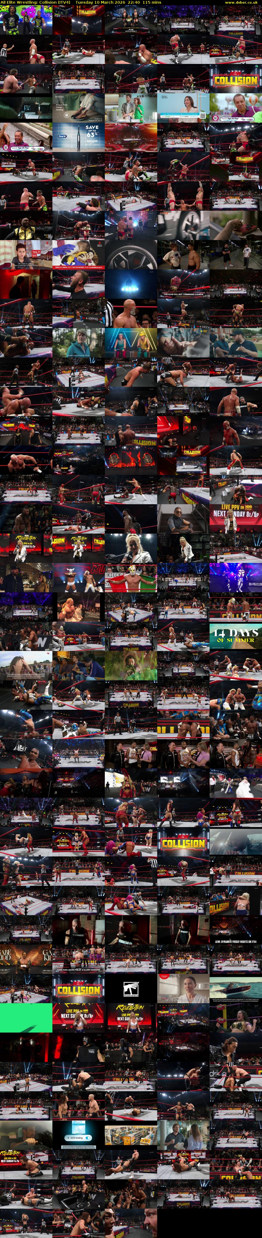 All Elite Wrestling: Collision (ITV4) Tuesday 10 March 2026 22:40 - 00:35