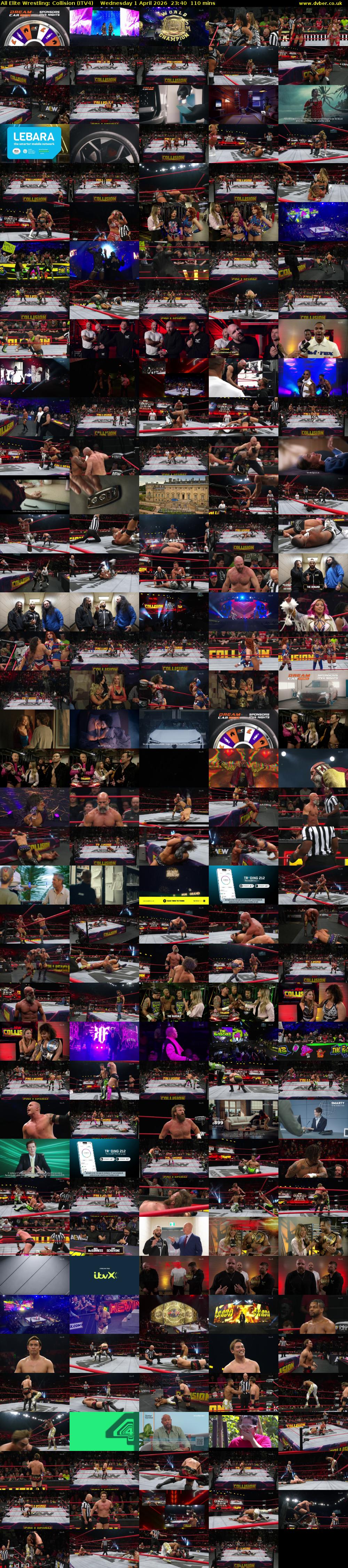 All Elite Wrestling: Collision (ITV4) Wednesday 1 April 2026 23:40 - 01:30