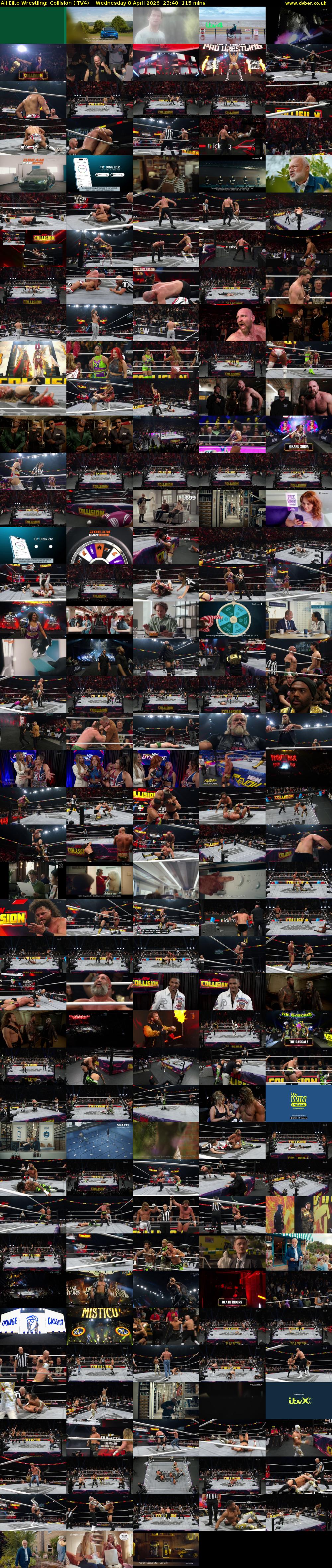All Elite Wrestling: Collision (ITV4) Wednesday 8 April 2026 23:40 - 01:35