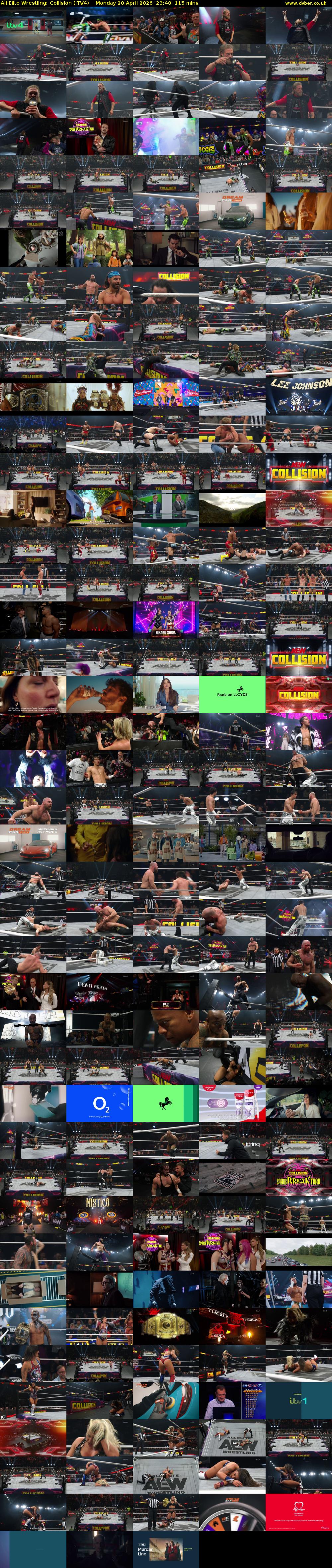 All Elite Wrestling: Collision (ITV4) Monday 20 April 2026 23:40 - 01:35