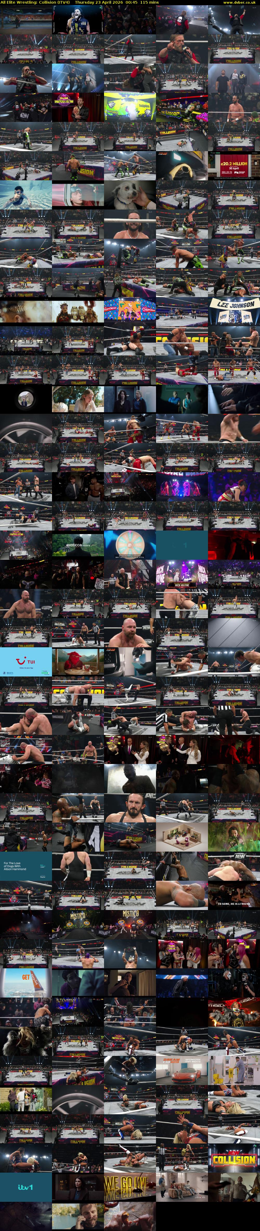 All Elite Wrestling: Collision (ITV4) Thursday 23 April 2026 00:45 - 02:40