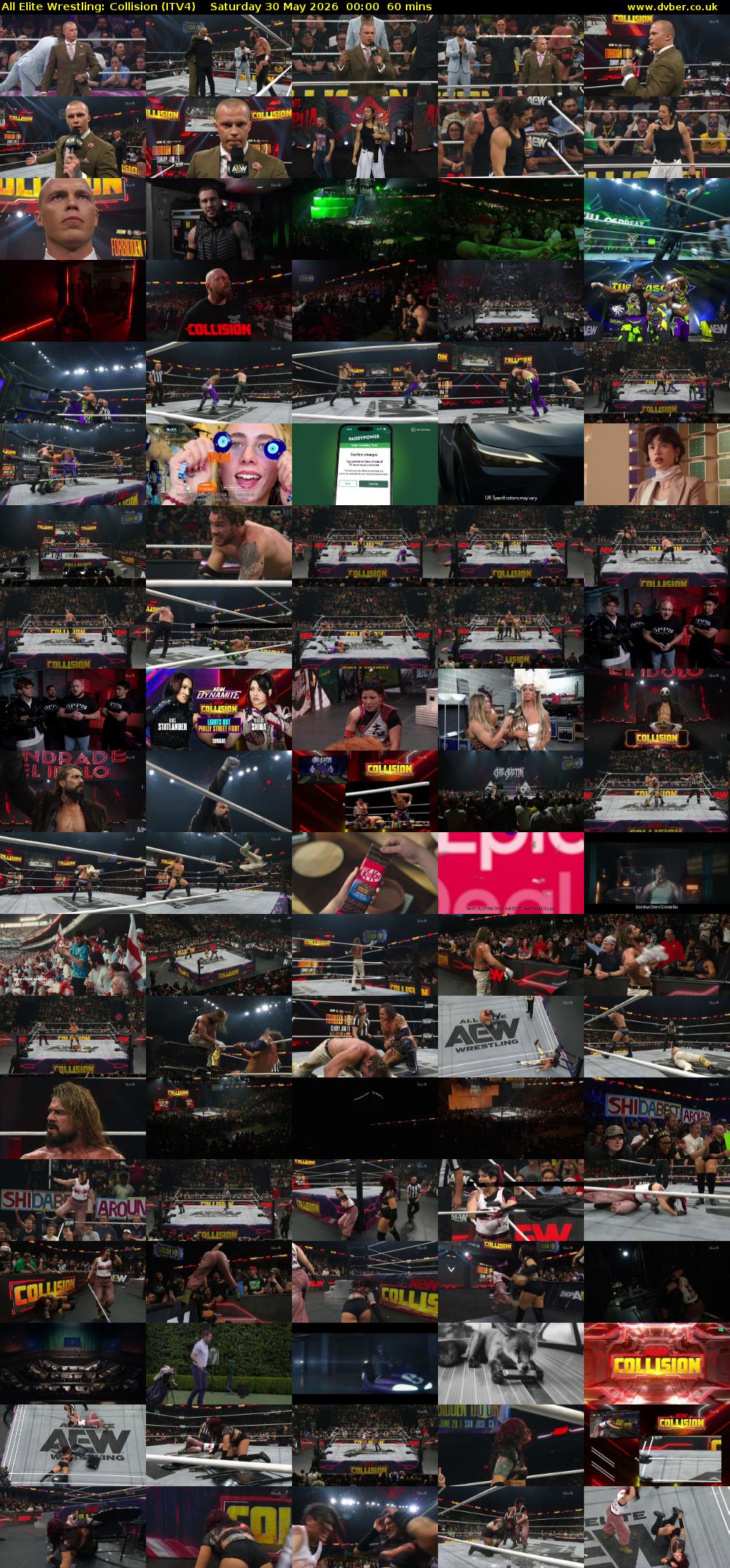 All Elite Wrestling: Collision (ITV4) Saturday 30 May 2026 00:00 - 01:00