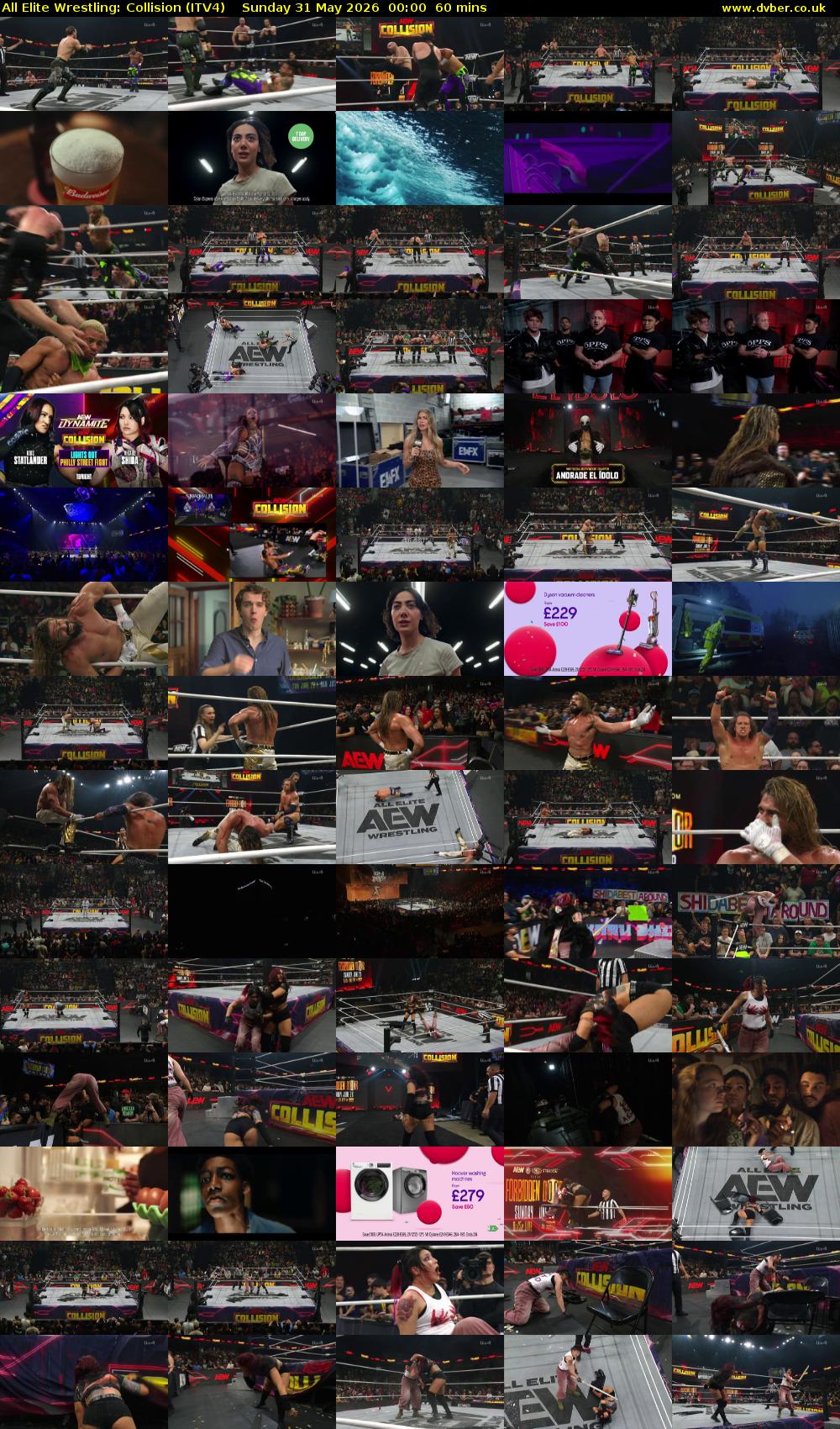All Elite Wrestling: Collision (ITV4) Sunday 31 May 2026 00:00 - 01:00