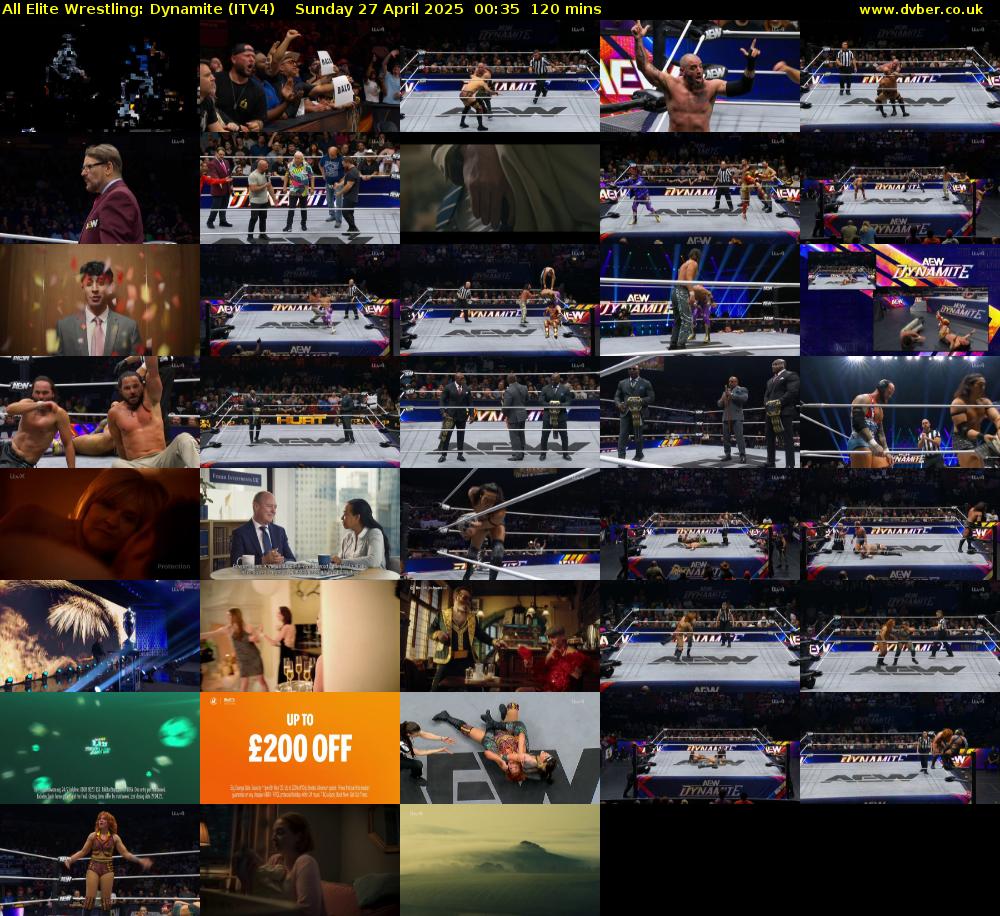 All Elite Wrestling: Dynamite (ITV4) Sunday 27 April 2025 00:35 - 02:35