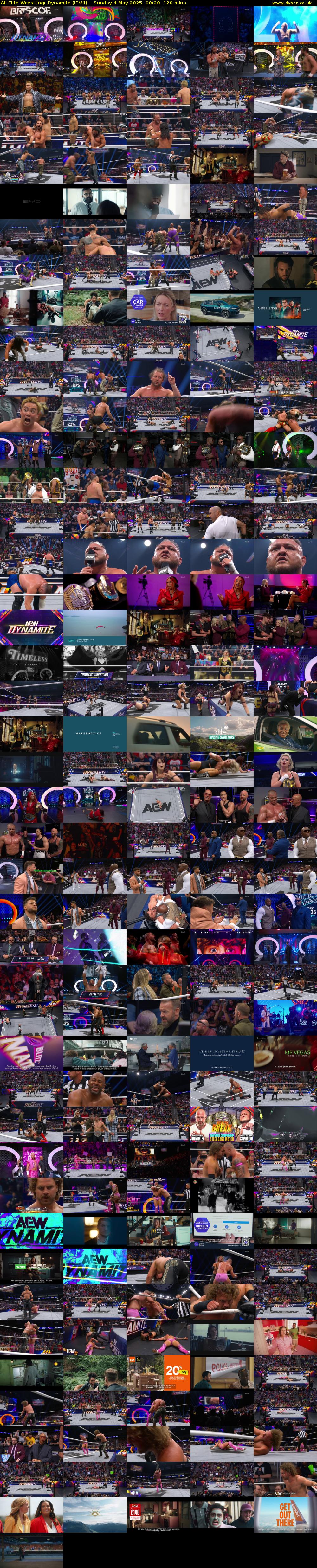 All Elite Wrestling: Dynamite (ITV4) Sunday 4 May 2025 00:20 - 02:20
