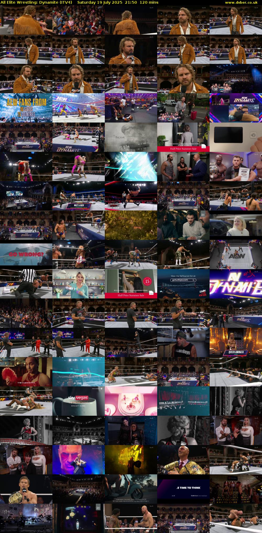 All Elite Wrestling: Dynamite (ITV4) Saturday 19 July 2025 21:50 - 23:50