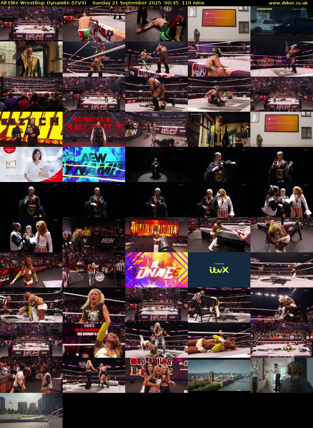 All Elite Wrestling: Dynamite (ITV4) Sunday 21 September 2025 00:45 - 02:35