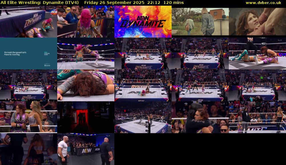 All Elite Wrestling: Dynamite (ITV4) Friday 26 September 2025 22:12 - 00:12