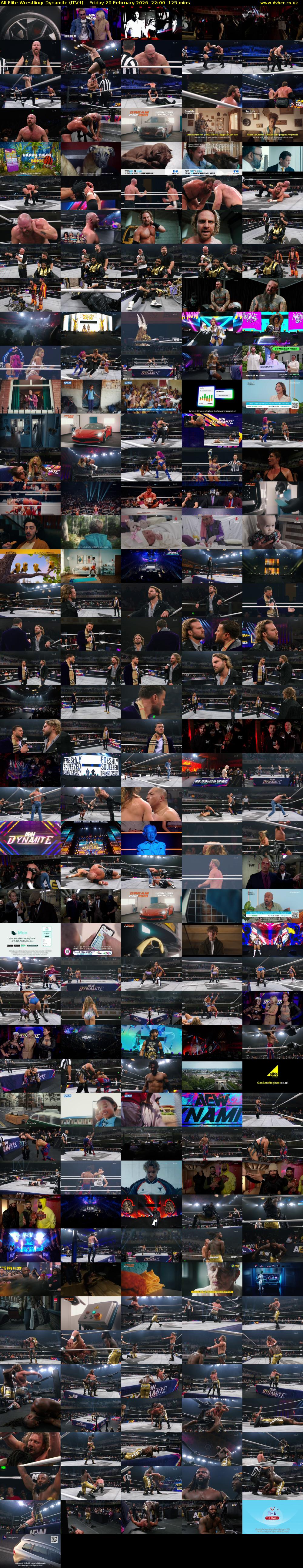 All Elite Wrestling: Dynamite (ITV4) Friday 20 February 2026 22:00 - 00:05