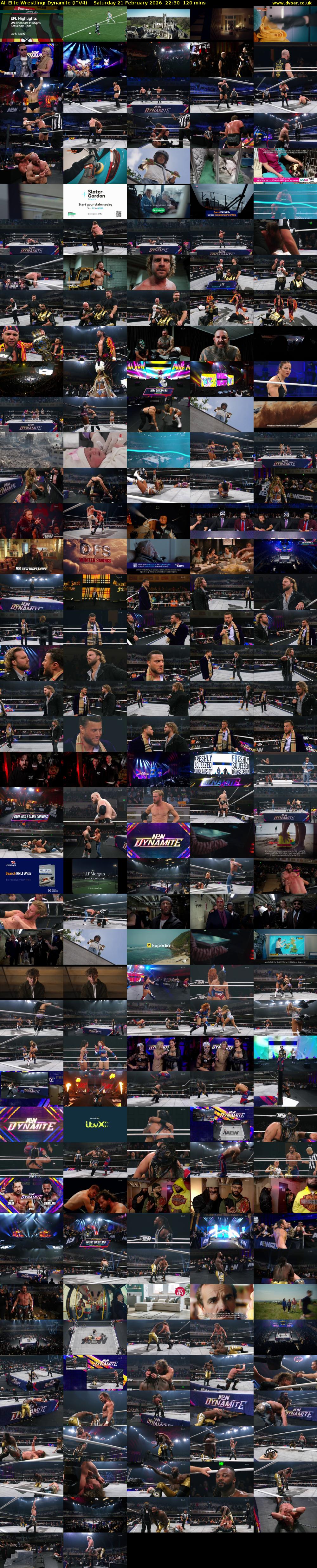 All Elite Wrestling: Dynamite (ITV4) Saturday 21 February 2026 22:30 - 00:30