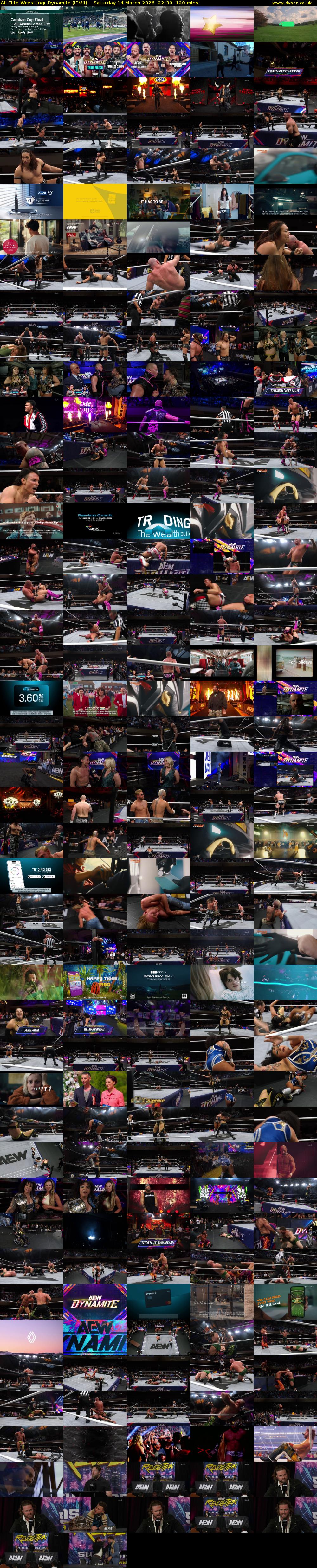 All Elite Wrestling: Dynamite (ITV4) Saturday 14 March 2026 22:30 - 00:30