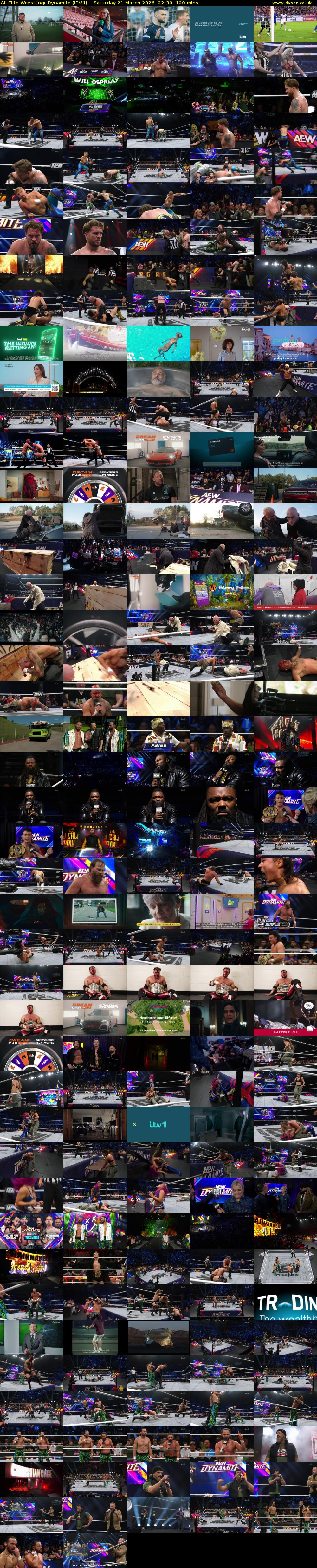 All Elite Wrestling: Dynamite (ITV4) Saturday 21 March 2026 22:30 - 00:30