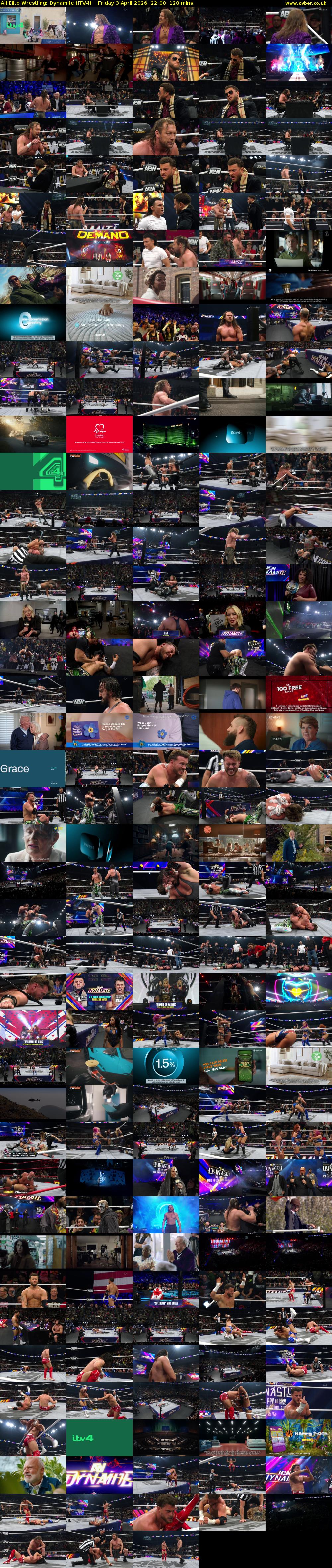 All Elite Wrestling: Dynamite (ITV4) Friday 3 April 2026 22:00 - 00:00