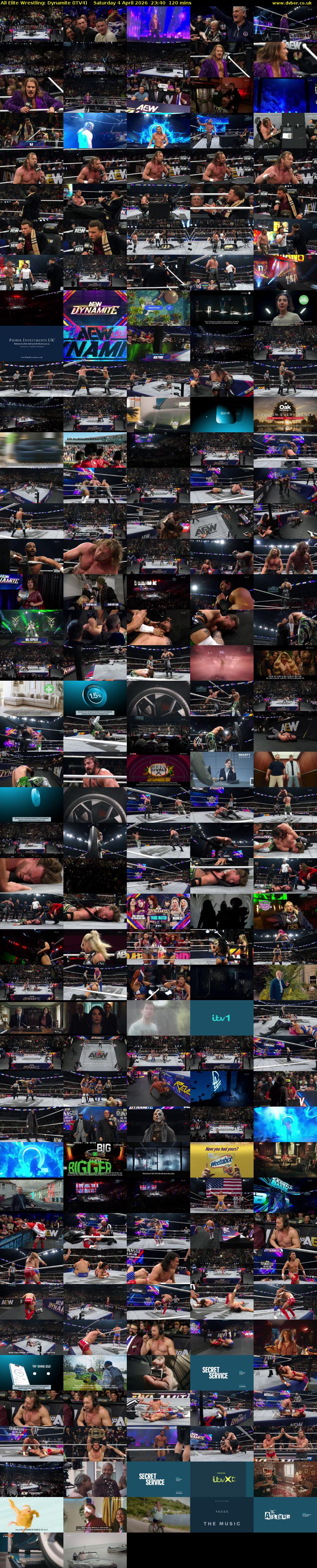 All Elite Wrestling: Dynamite (ITV4) Saturday 4 April 2026 23:40 - 01:40