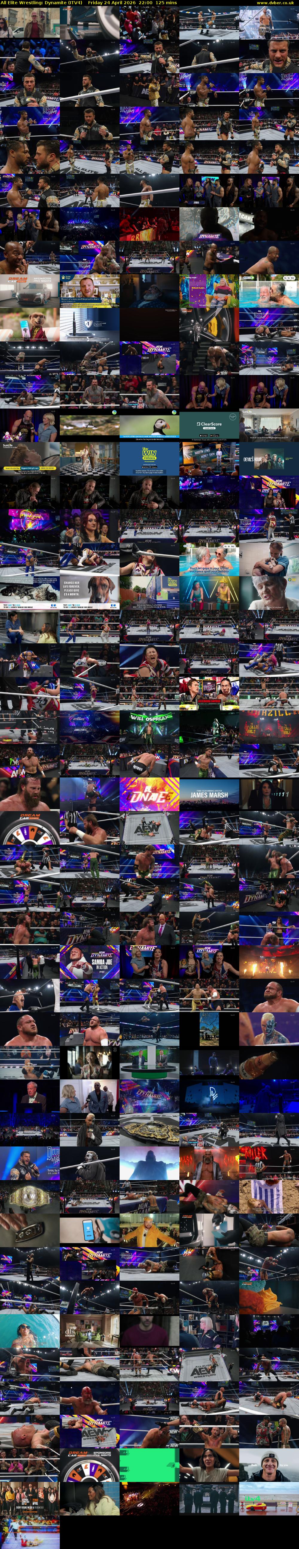 All Elite Wrestling: Dynamite (ITV4) Friday 24 April 2026 22:00 - 00:05