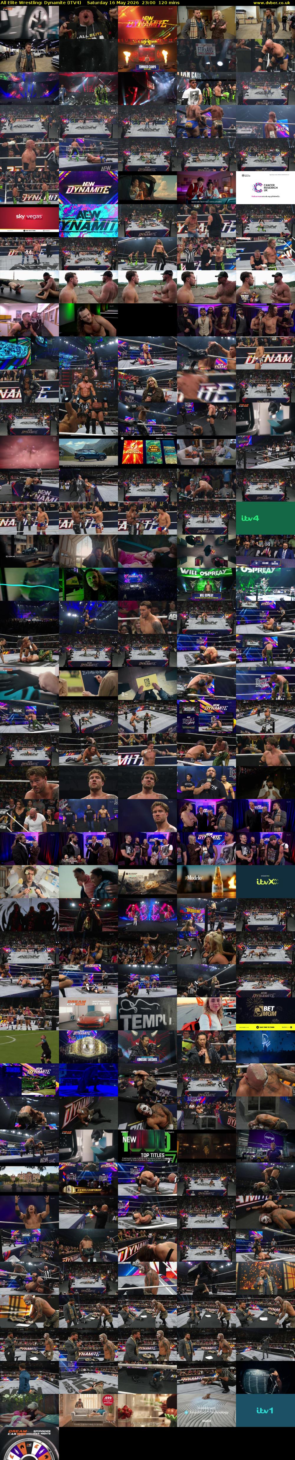 All Elite Wrestling: Dynamite (ITV4) Saturday 16 May 2026 23:00 - 01:00
