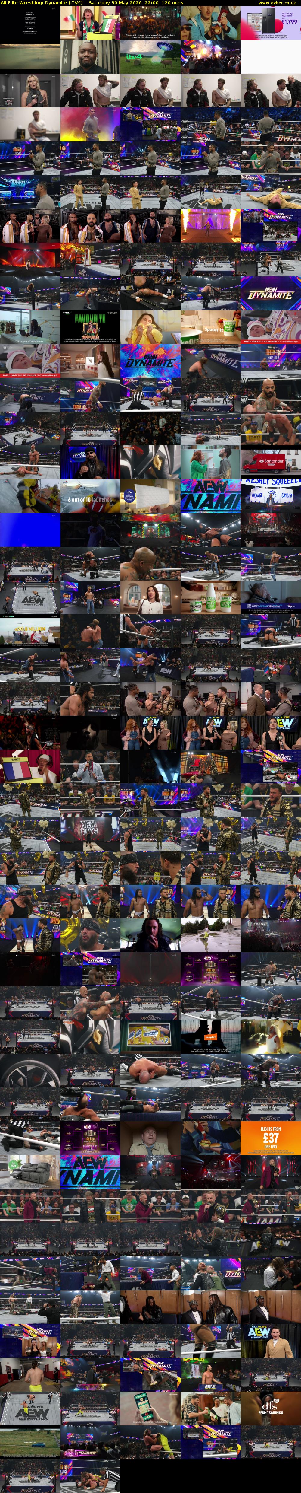 All Elite Wrestling: Dynamite (ITV4) Saturday 30 May 2026 22:00 - 00:00