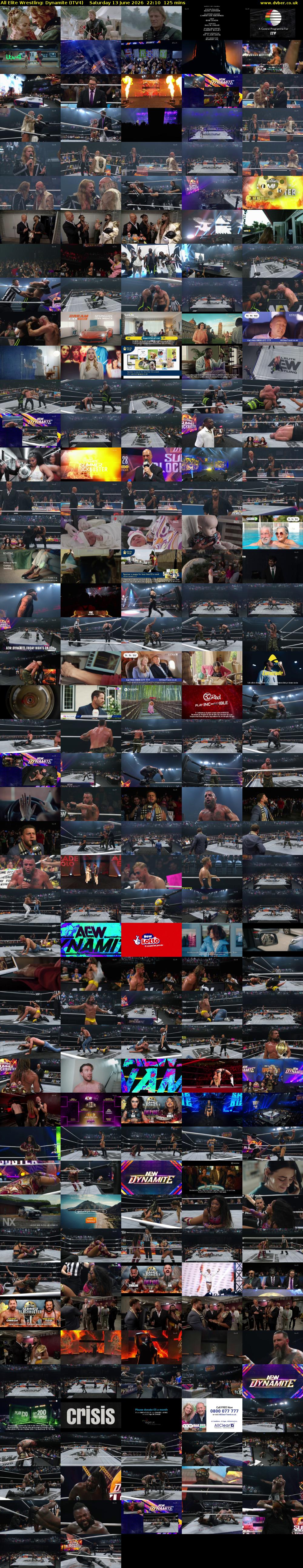 All Elite Wrestling: Dynamite (ITV4) Saturday 13 June 2026 22:10 - 00:15