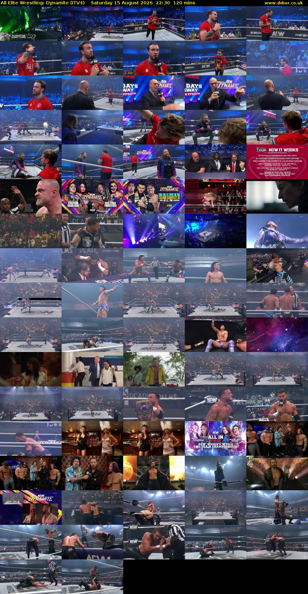 All Elite Wrestling: Dynamite (ITV4) Saturday 15 August 2026 22:30 - 00:30