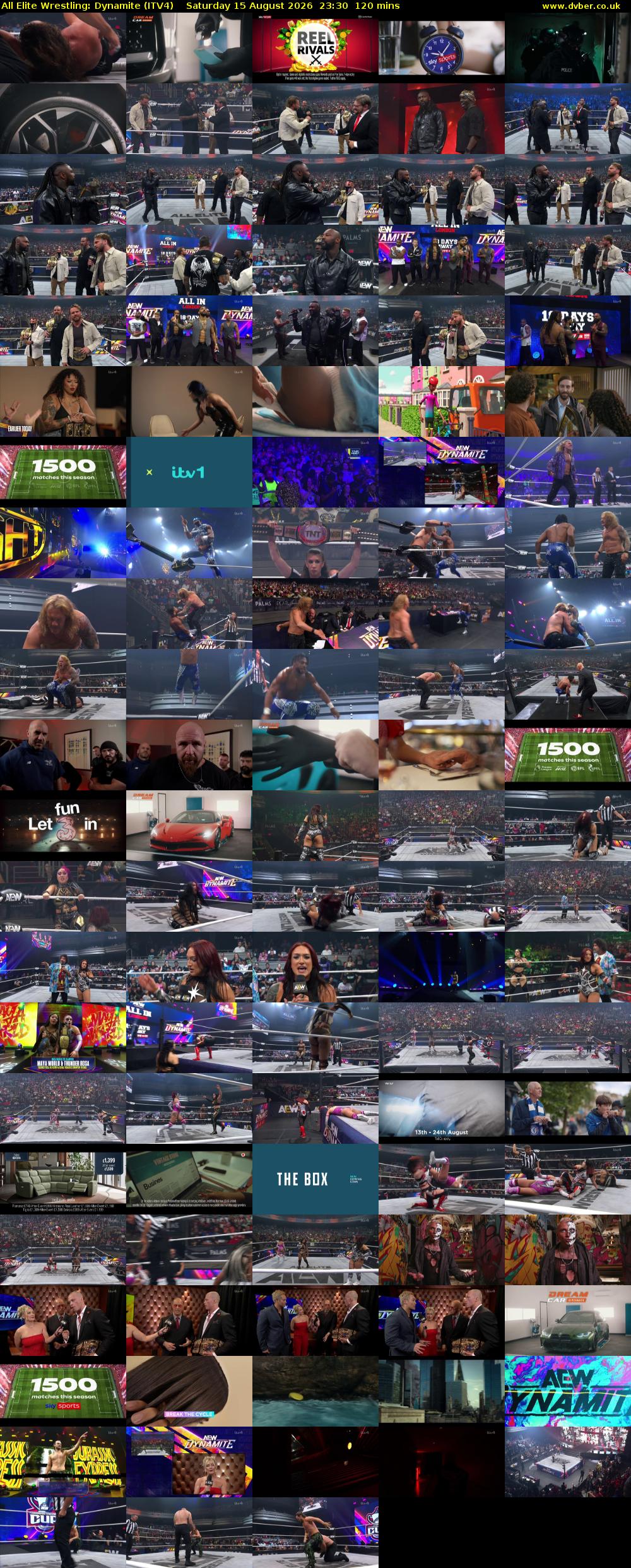 All Elite Wrestling: Dynamite (ITV4) Saturday 15 August 2026 23:30 - 01:30