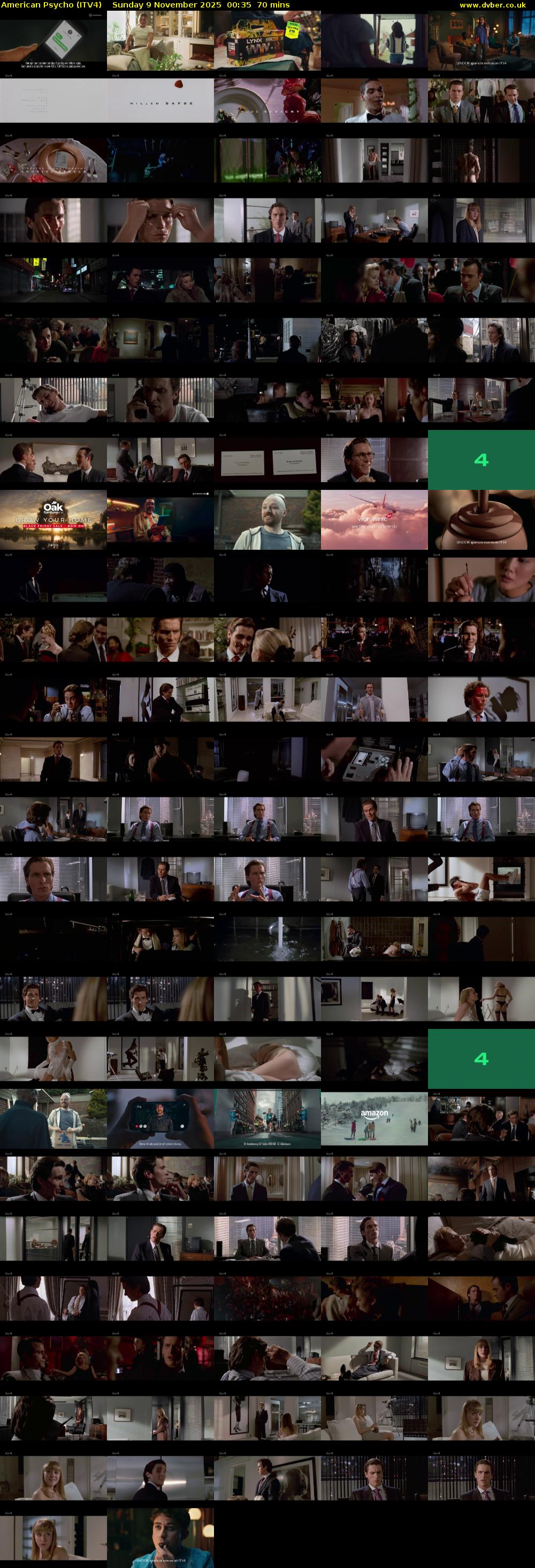 American Psycho (ITV4) Sunday 9 November 2025 00:35 - 01:45