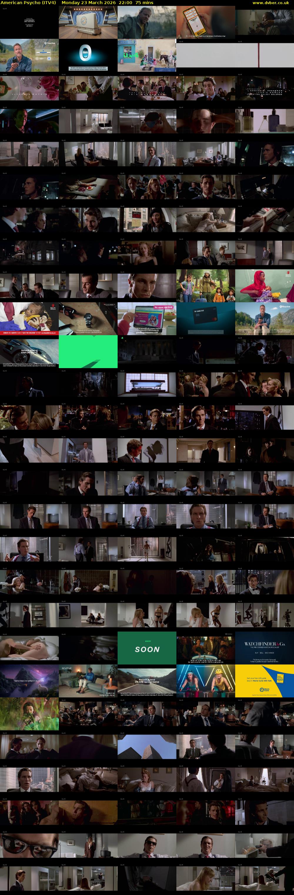 American Psycho (ITV4) Monday 23 March 2026 22:00 - 23:15