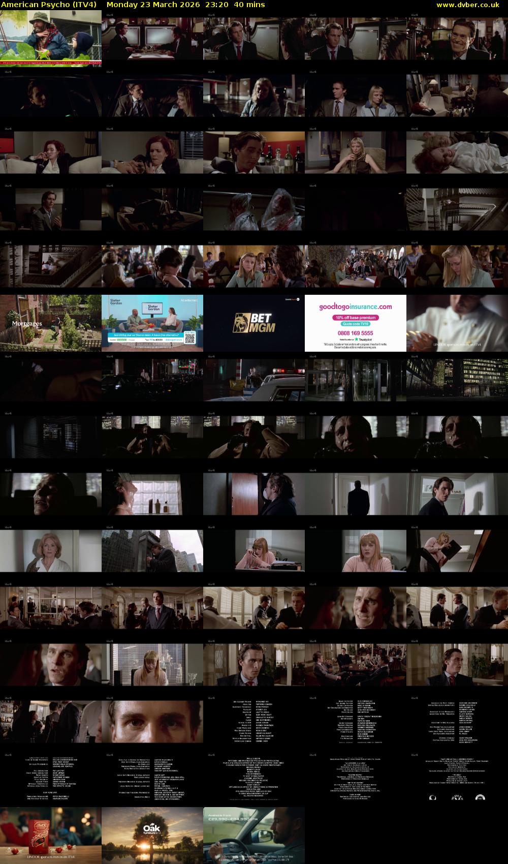 American Psycho (ITV4) Monday 23 March 2026 23:20 - 00:00