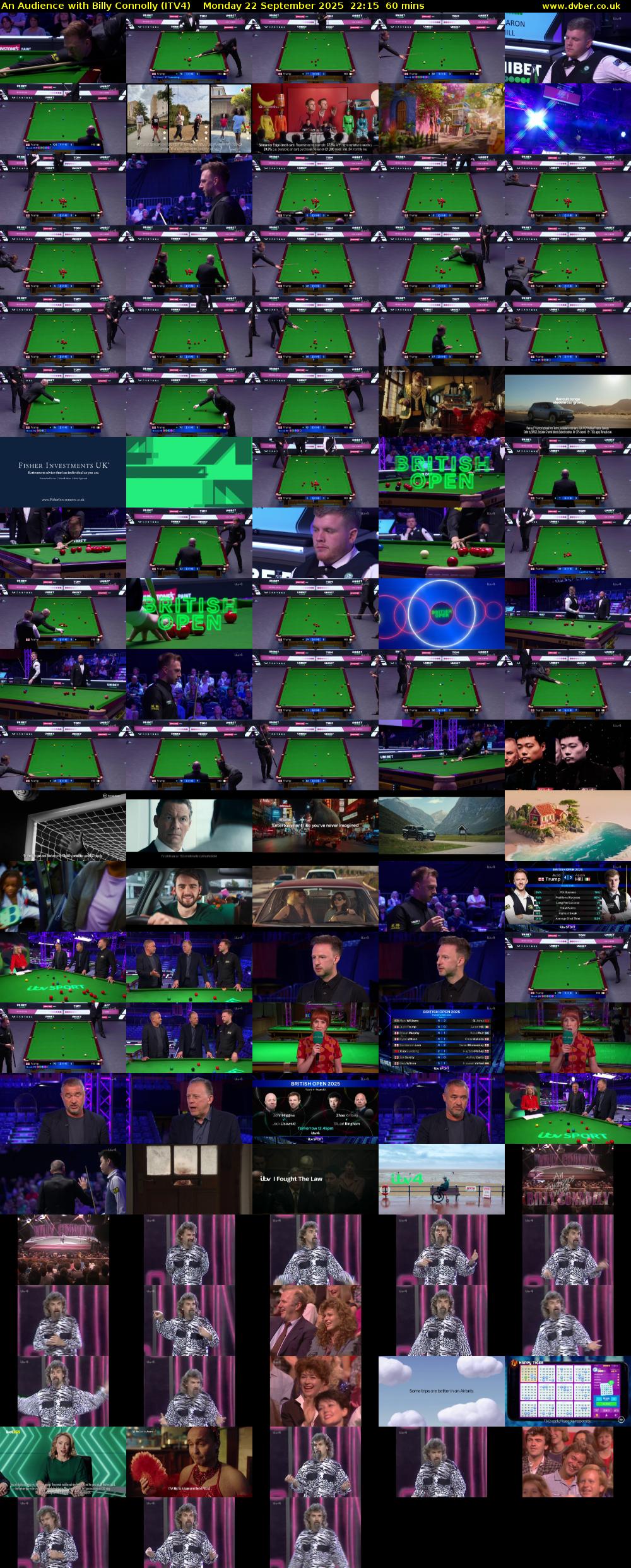 An Audience with Billy Connolly (ITV4) Monday 22 September 2025 22:15 - 23:15