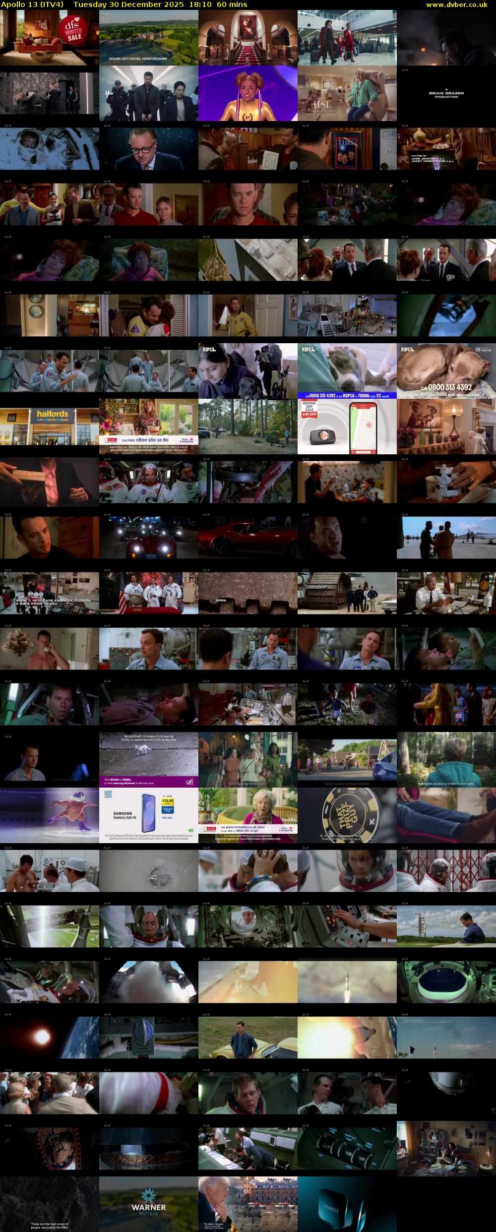 Apollo 13 (ITV4) Tuesday 30 December 2025 18:10 - 19:10