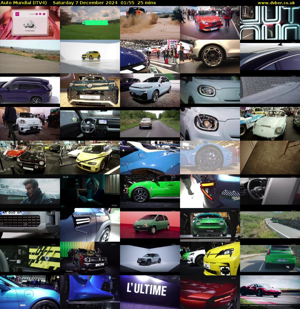 Auto Mundial (ITV4) Saturday 7 December 2024 01:55 - 02:20