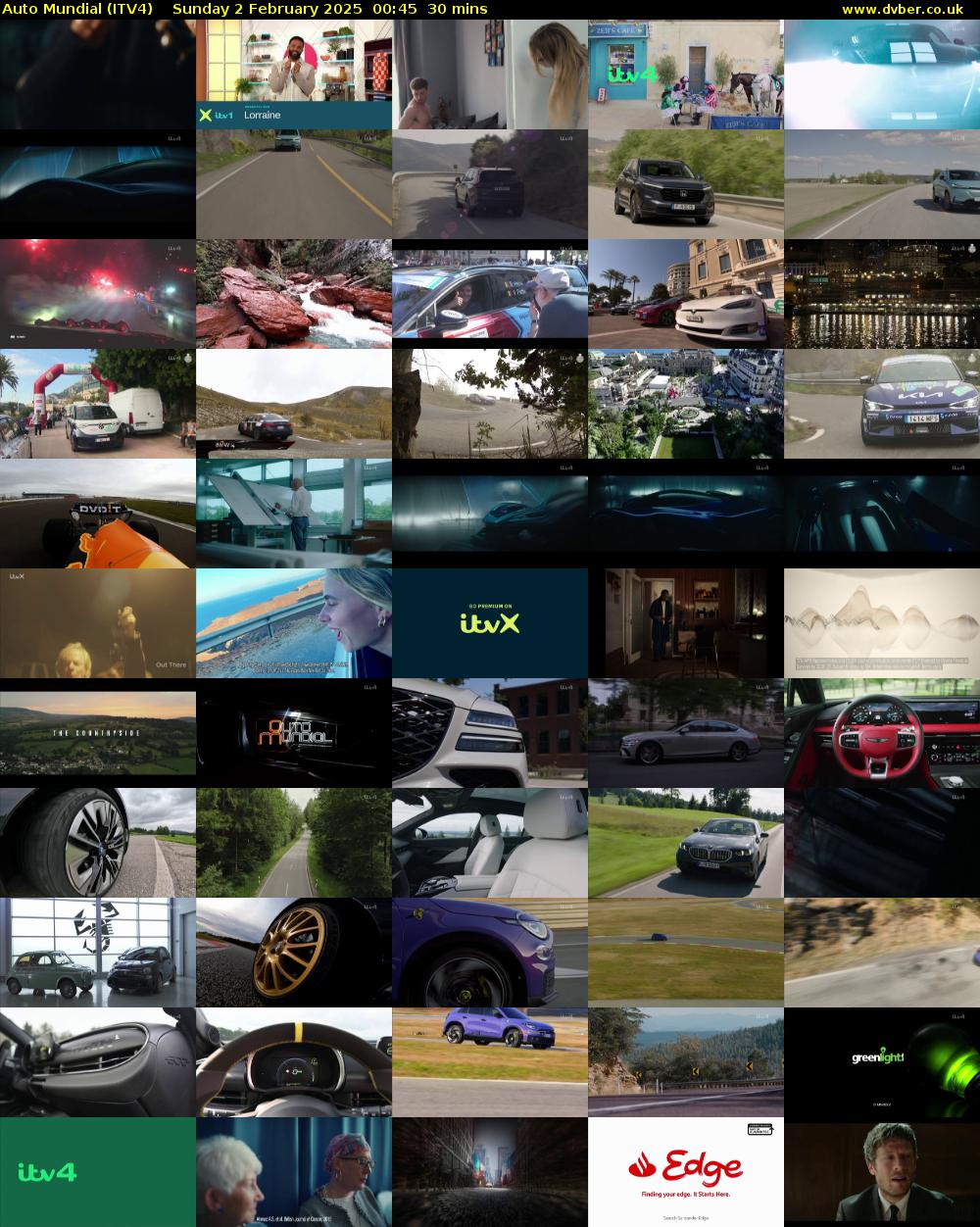 Auto Mundial (ITV4) Sunday 2 February 2025 00:45 - 01:15